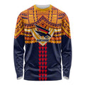 Personalized Adelaide Crows Long Sleeve Shirt Polynesian Tribal Pattern Heritage Football