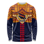 Personalized Adelaide Crows Long Sleeve Shirt Polynesian Tribal Pattern Heritage Football