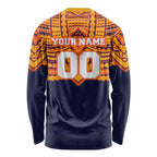 Personalized Adelaide Crows Long Sleeve Shirt Polynesian Tribal Pattern Heritage Football