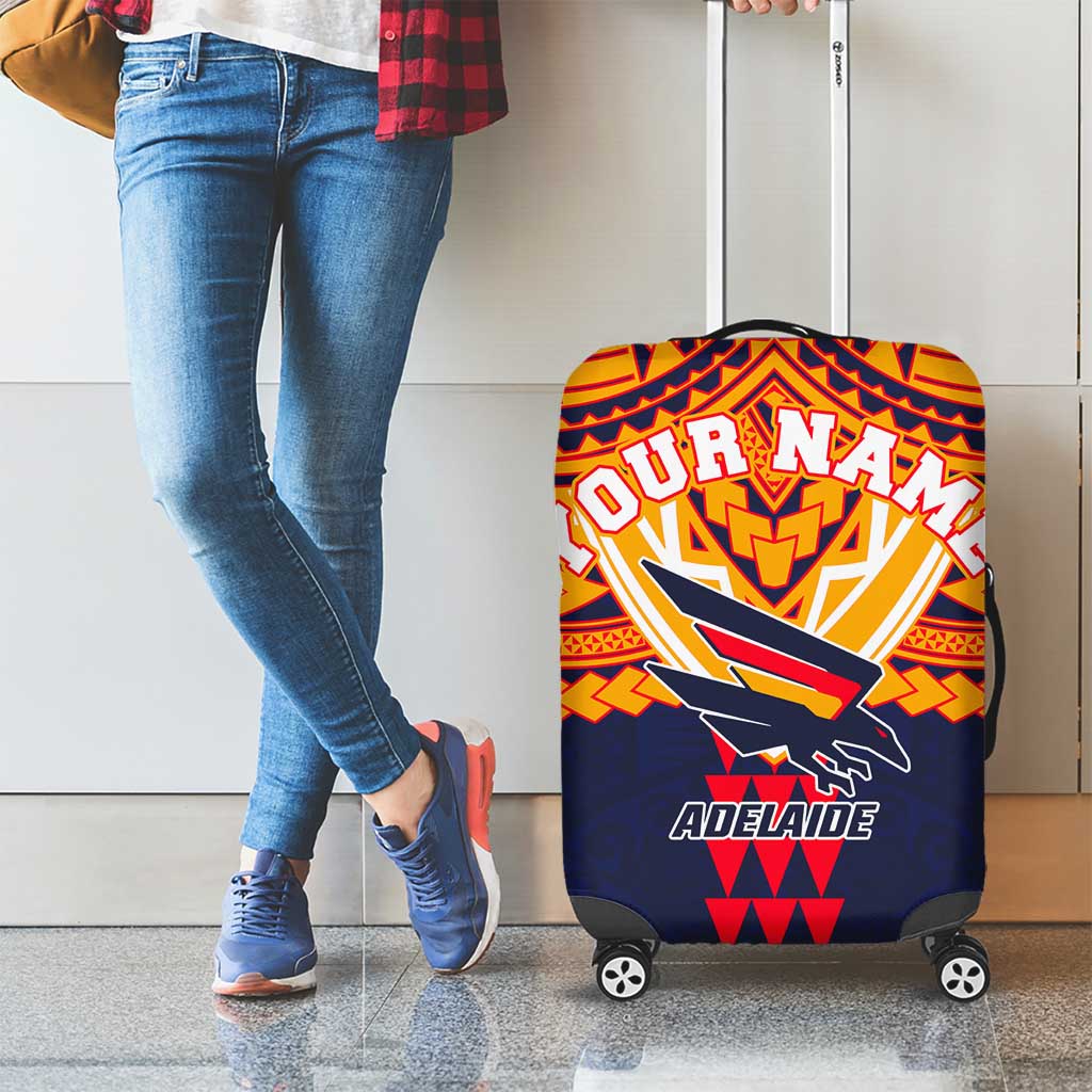 Personalized Adelaide Crows Luggage Cover Polynesian Tribal Pattern Heritage Football