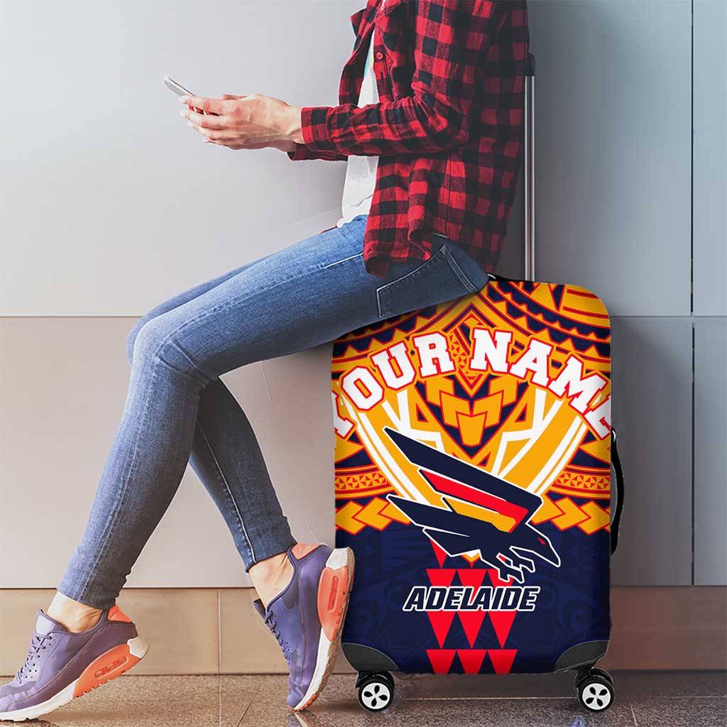 Personalized Adelaide Crows Luggage Cover Polynesian Tribal Pattern Heritage Football