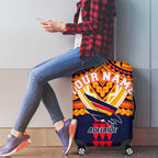 Personalized Adelaide Crows Luggage Cover Polynesian Tribal Pattern Heritage Football