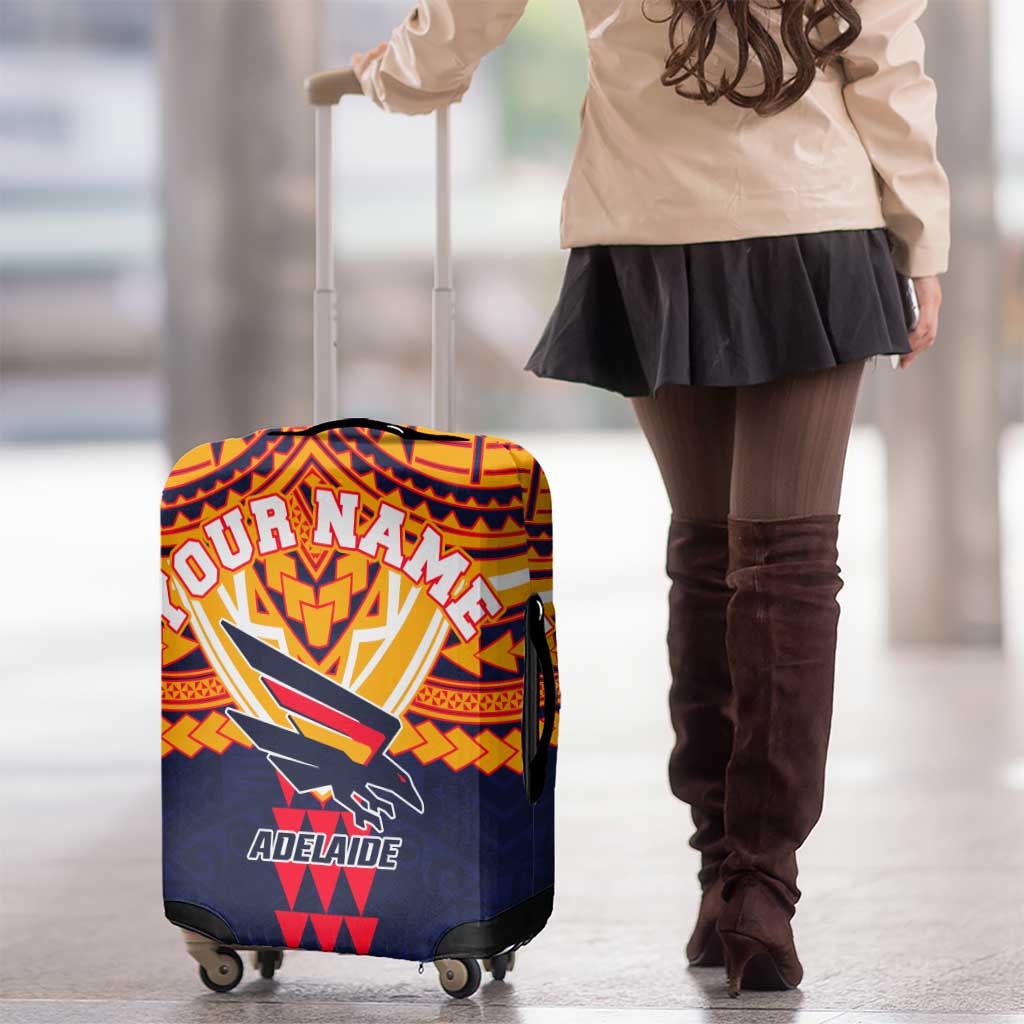 Personalized Adelaide Crows Luggage Cover Polynesian Tribal Pattern Heritage Football