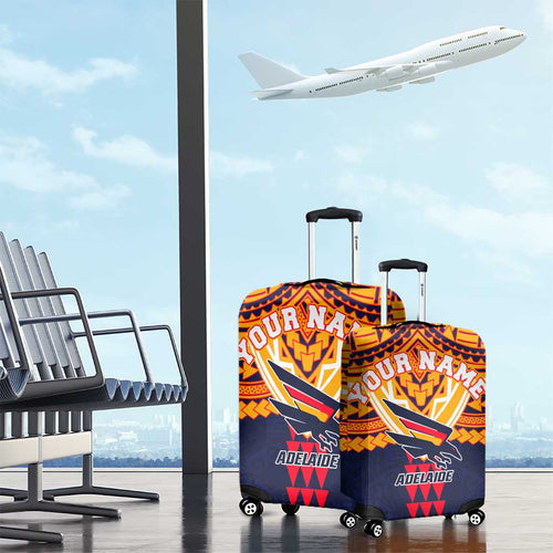 Personalized Adelaide Crows Luggage Cover Polynesian Tribal Pattern Heritage Football