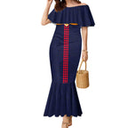 Personalized Adelaide Crows Mermaid Dress Polynesian Tribal Pattern Heritage Football