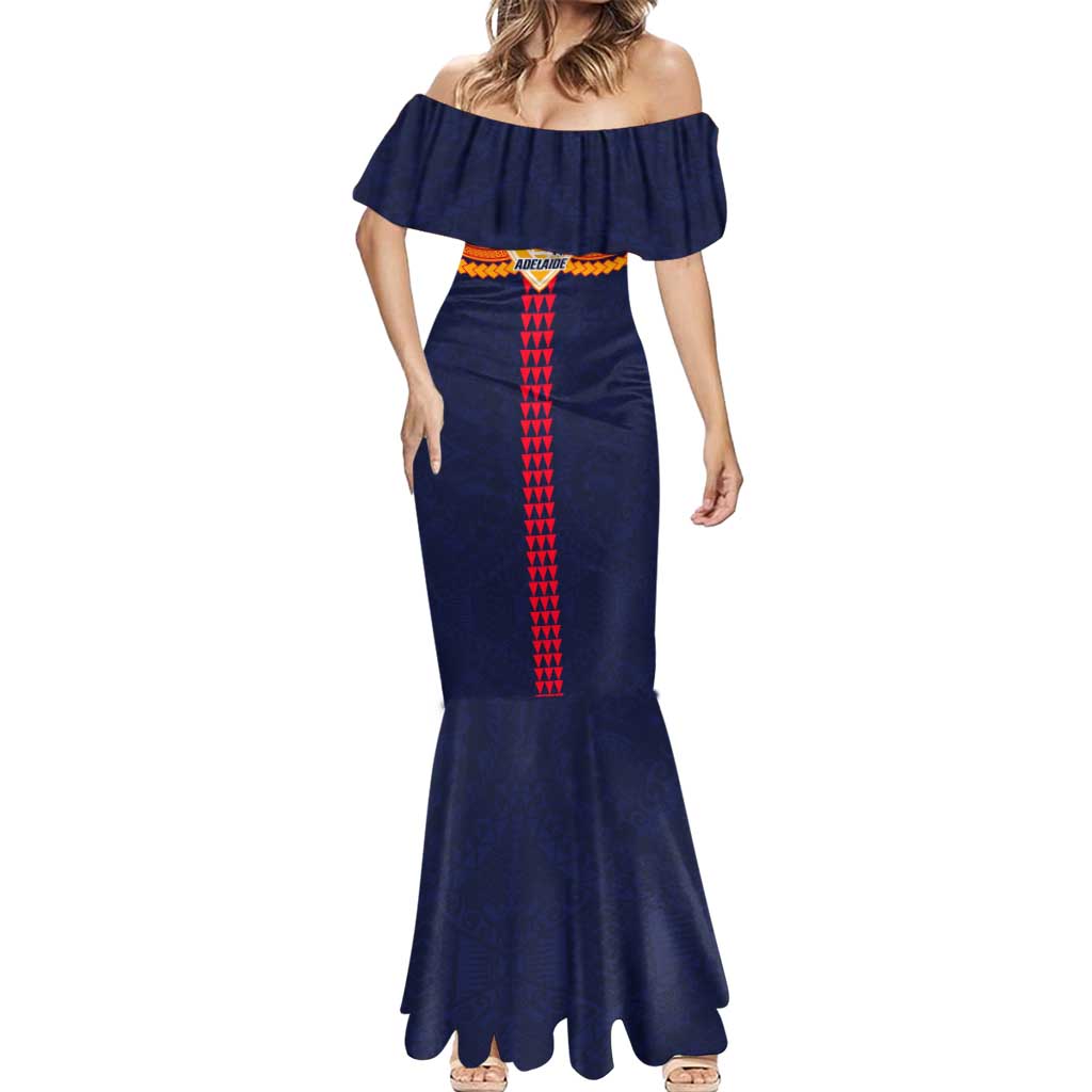 Personalized Adelaide Crows Mermaid Dress Polynesian Tribal Pattern Heritage Football