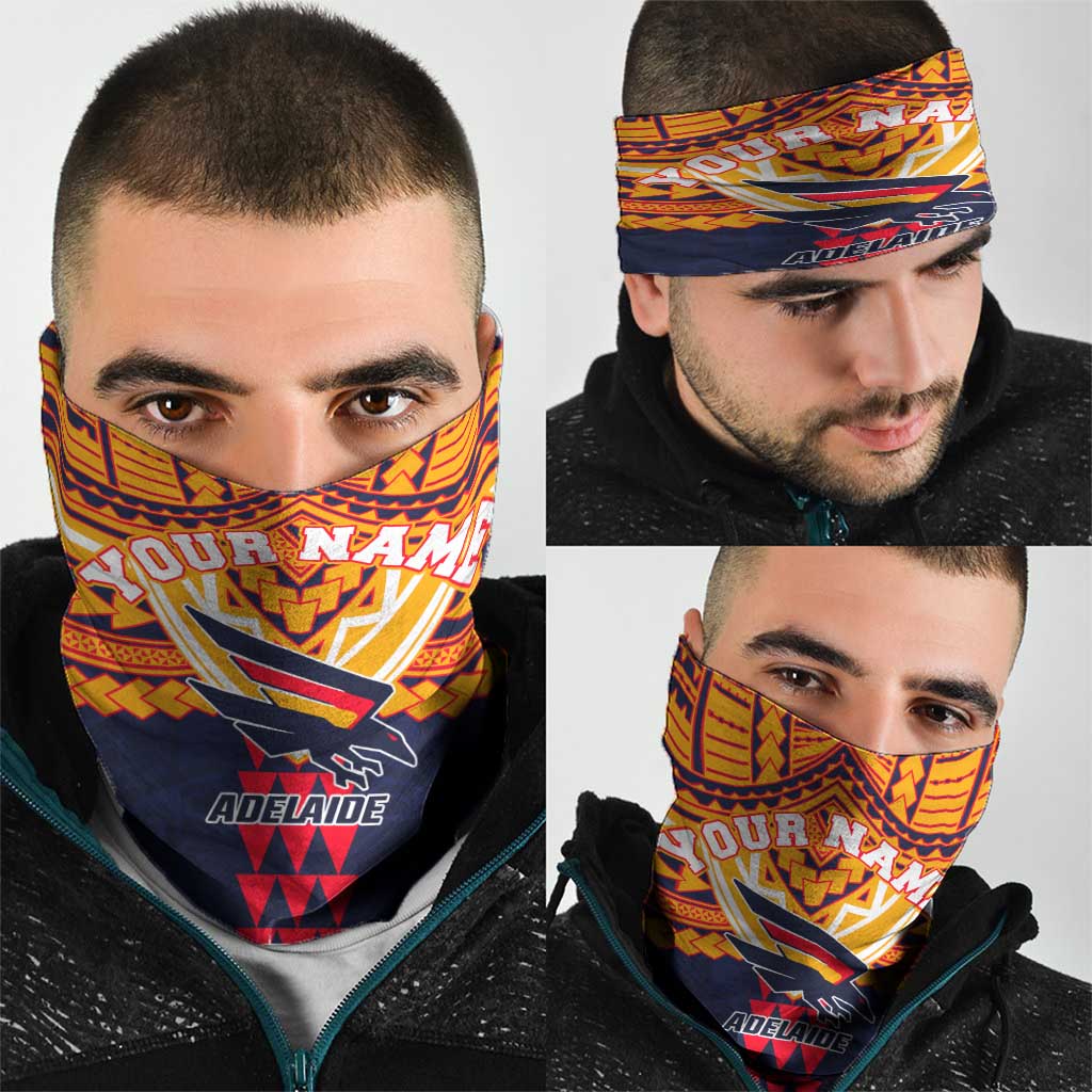 Personalized Adelaide Crows Neck Gaiter Polynesian Tribal Pattern Heritage Football