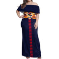 Personalized Adelaide Crows Off Shoulder Maxi Dress Polynesian Tribal Pattern Heritage Football