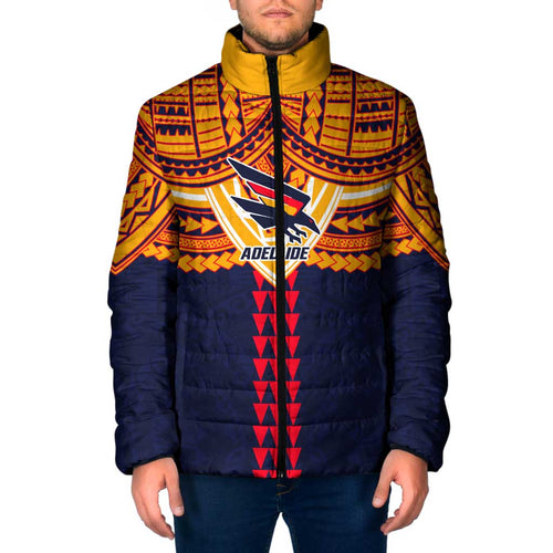 Personalized Adelaide Crows Padded Jacket Polynesian Tribal Pattern Heritage Football