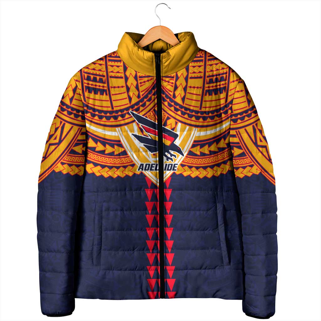 Personalized Adelaide Crows Padded Jacket Polynesian Tribal Pattern Heritage Football