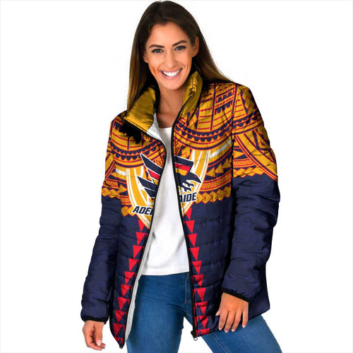 Personalized Adelaide Crows Padded Jacket Polynesian Tribal Pattern Heritage Football