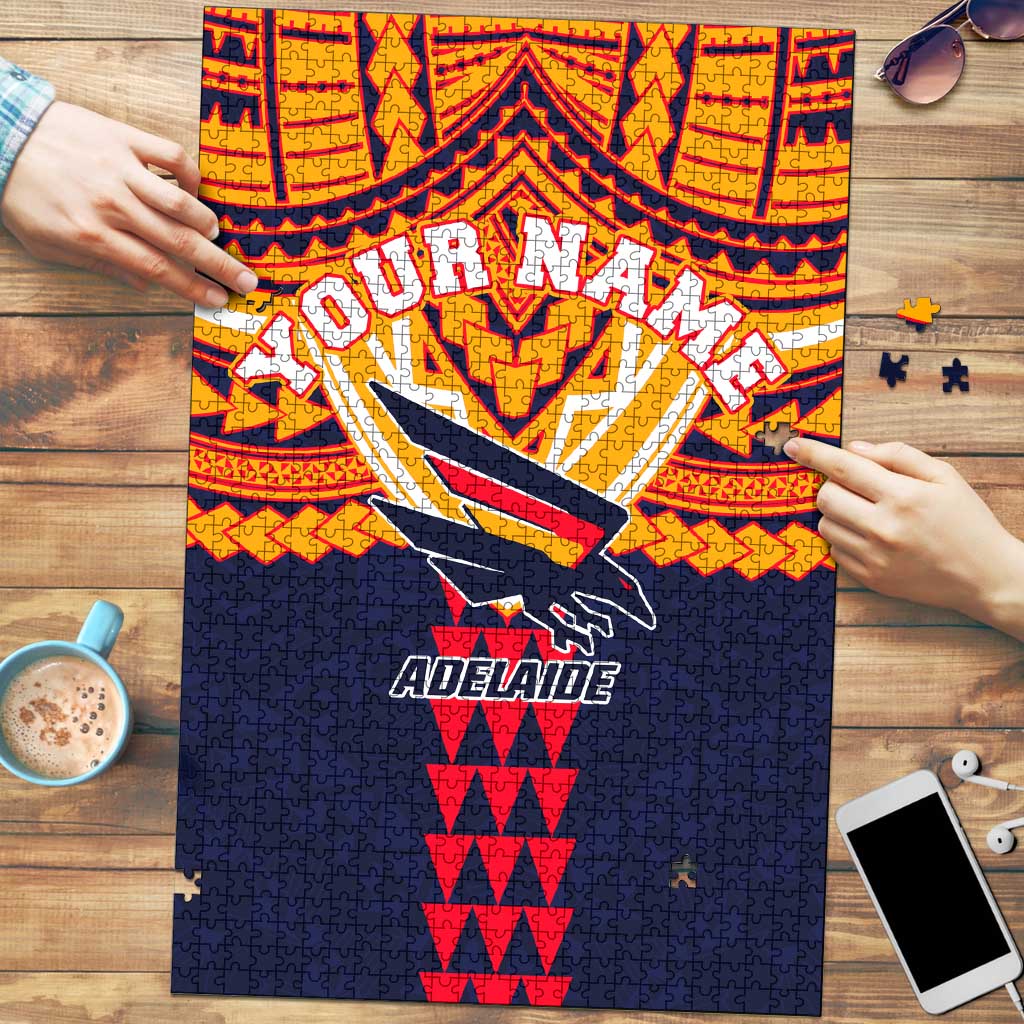 Personalized Adelaide Crows Puzzle Polynesian Tribal Pattern Heritage Football