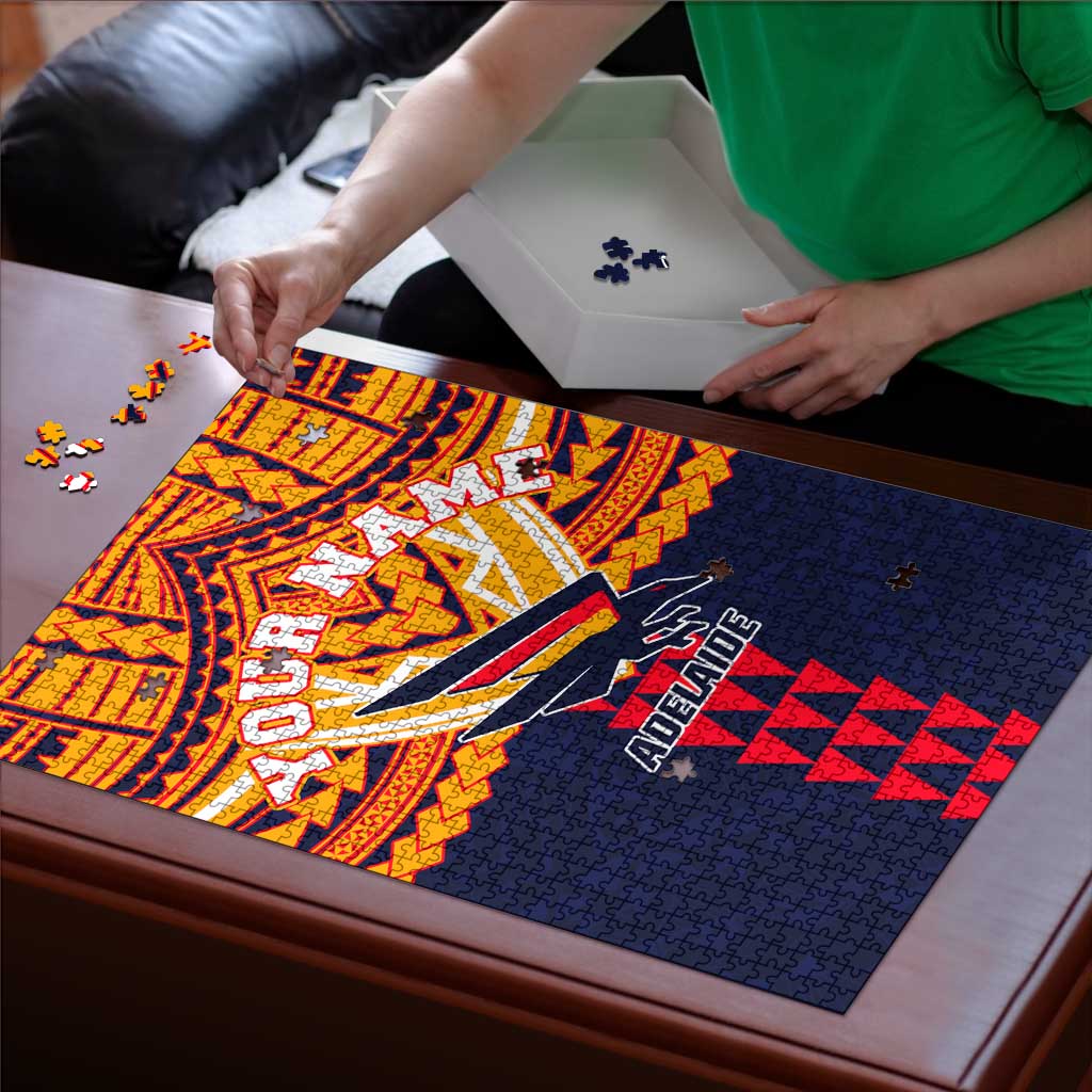 Personalized Adelaide Crows Puzzle Polynesian Tribal Pattern Heritage Football