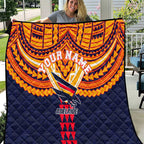 Personalized Adelaide Crows Quilt Polynesian Tribal Pattern Heritage Football