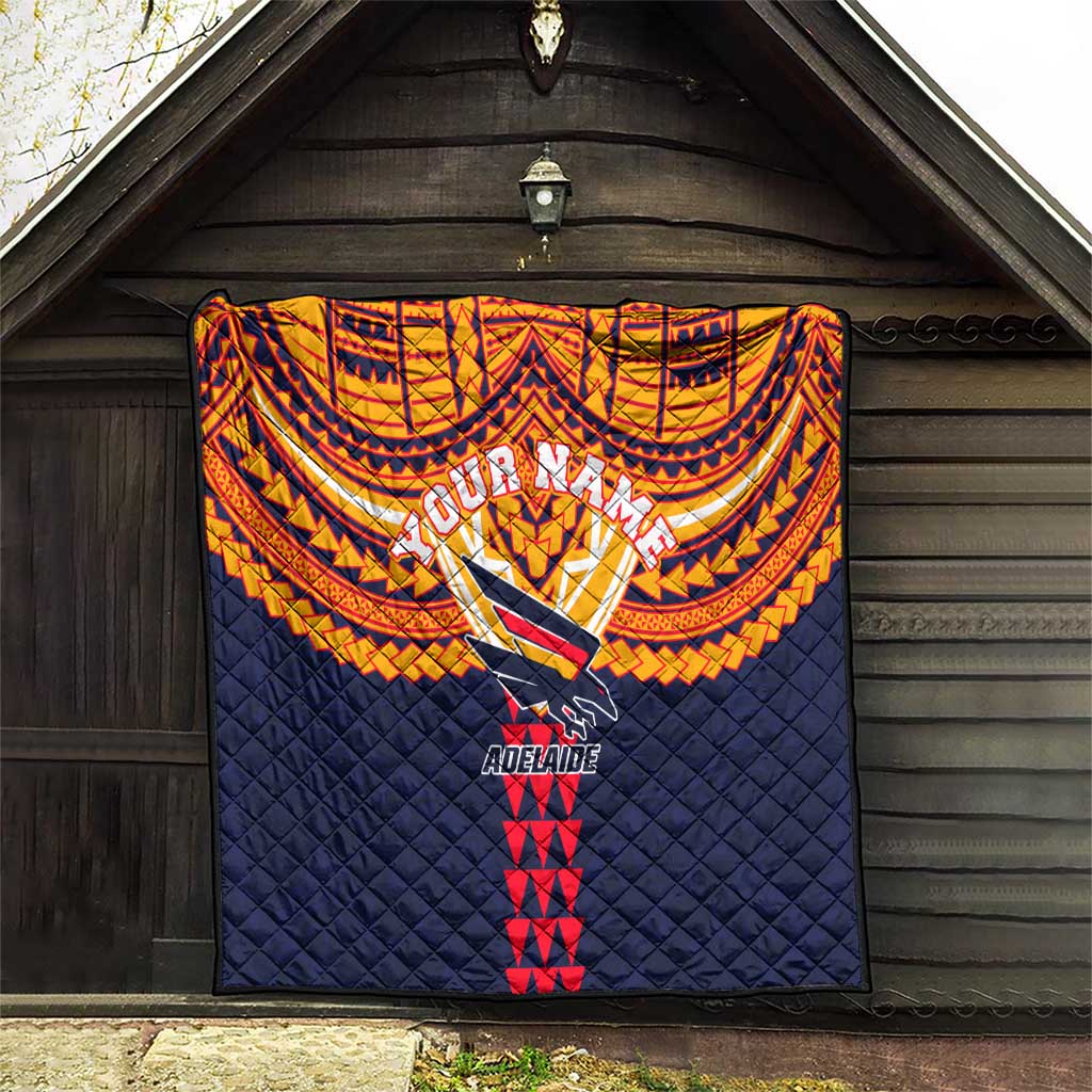 Personalized Adelaide Crows Quilt Polynesian Tribal Pattern Heritage Football