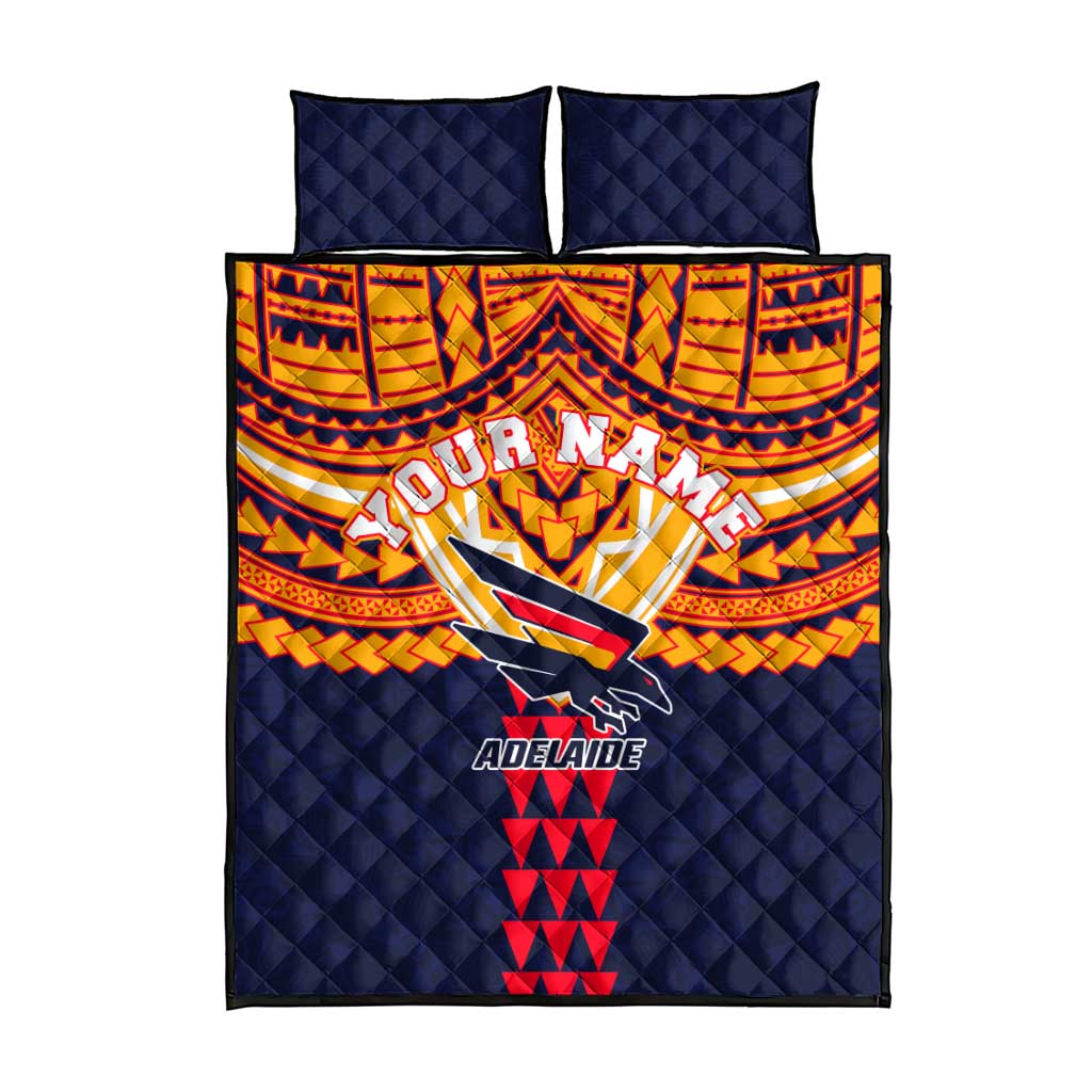 Personalized Adelaide Crows Quilt Bed Set Polynesian Tribal Pattern Heritage Football
