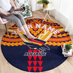 Personalized Adelaide Crows Round Carpet Polynesian Tribal Pattern Heritage Football