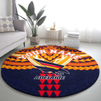 Personalized Adelaide Crows Round Carpet Polynesian Tribal Pattern Heritage Football