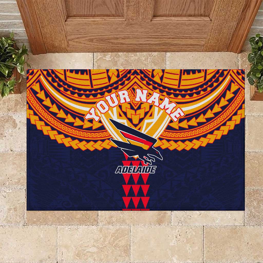Personalized Adelaide Crows Rubber Doormat Polynesian Tribal Pattern Heritage Football