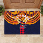 Personalized Adelaide Crows Rubber Doormat Polynesian Tribal Pattern Heritage Football
