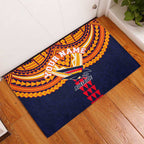 Personalized Adelaide Crows Rubber Doormat Polynesian Tribal Pattern Heritage Football