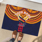 Personalized Adelaide Crows Rubber Doormat Polynesian Tribal Pattern Heritage Football