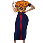 Personalized Adelaide Crows Short Sleeve Bodycon Dress Polynesian Tribal Pattern Heritage Football
