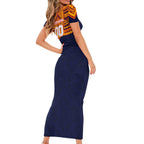 Personalized Adelaide Crows Short Sleeve Bodycon Dress Polynesian Tribal Pattern Heritage Football
