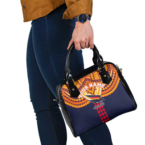 Personalized Adelaide Crows Shoulder Handbag Polynesian Tribal Pattern Heritage Football