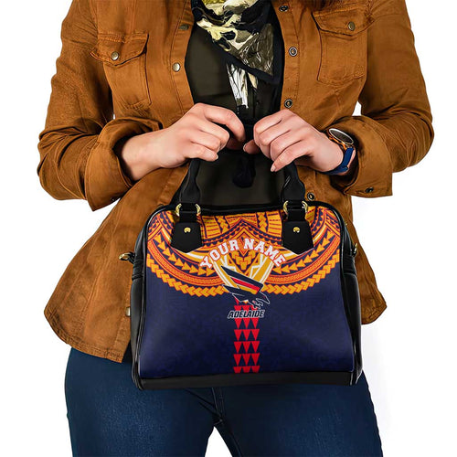 Personalized Adelaide Crows Shoulder Handbag Polynesian Tribal Pattern Heritage Football