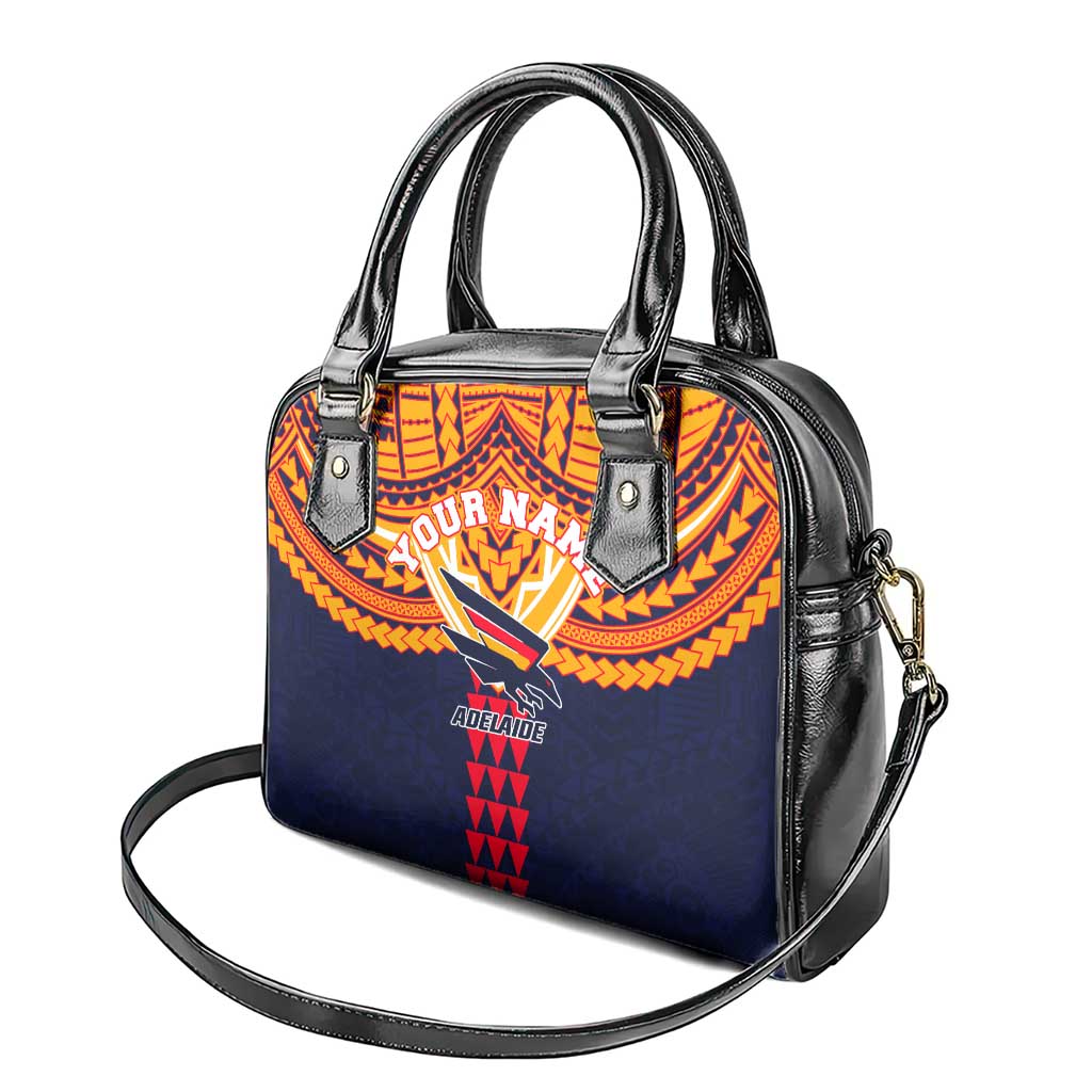Personalized Adelaide Crows Shoulder Handbag Polynesian Tribal Pattern Heritage Football