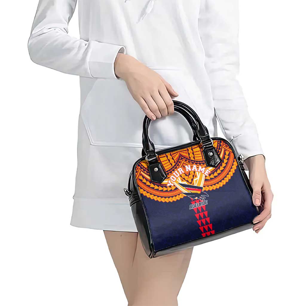 Personalized Adelaide Crows Shoulder Handbag Polynesian Tribal Pattern Heritage Football