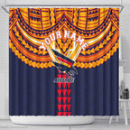 Personalized Adelaide Crows Shower Curtain Polynesian Tribal Pattern Heritage Football