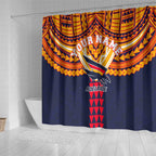 Personalized Adelaide Crows Shower Curtain Polynesian Tribal Pattern Heritage Football