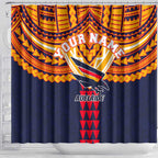 Personalized Adelaide Crows Shower Curtain Polynesian Tribal Pattern Heritage Football