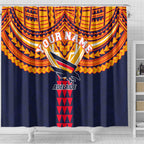 Personalized Adelaide Crows Shower Curtain Polynesian Tribal Pattern Heritage Football