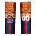 Personalized Adelaide Crows Skinny Tumbler Polynesian Tribal Pattern Heritage Football