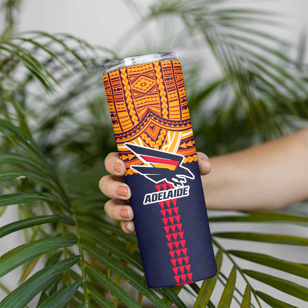 Personalized Adelaide Crows Skinny Tumbler Polynesian Tribal Pattern Heritage Football