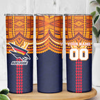 Personalized Adelaide Crows Skinny Tumbler Polynesian Tribal Pattern Heritage Football
