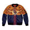 Personalized Adelaide Crows Sleeve Zip Bomber Jacket Polynesian Tribal Pattern Heritage Football