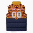 Personalized Adelaide Crows Sleeveless Puffer Jacket Polynesian Tribal Pattern Heritage Football