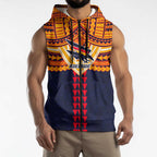 Personalized Adelaide Crows Sleeveless Zip Hoodie Polynesian Tribal Pattern Heritage Football