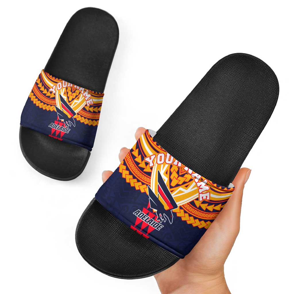 Personalized Adelaide Crows Slide Sandals Polynesian Tribal Pattern Heritage Football