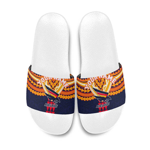 Personalized Adelaide Crows Slide Sandals Polynesian Tribal Pattern Heritage Football