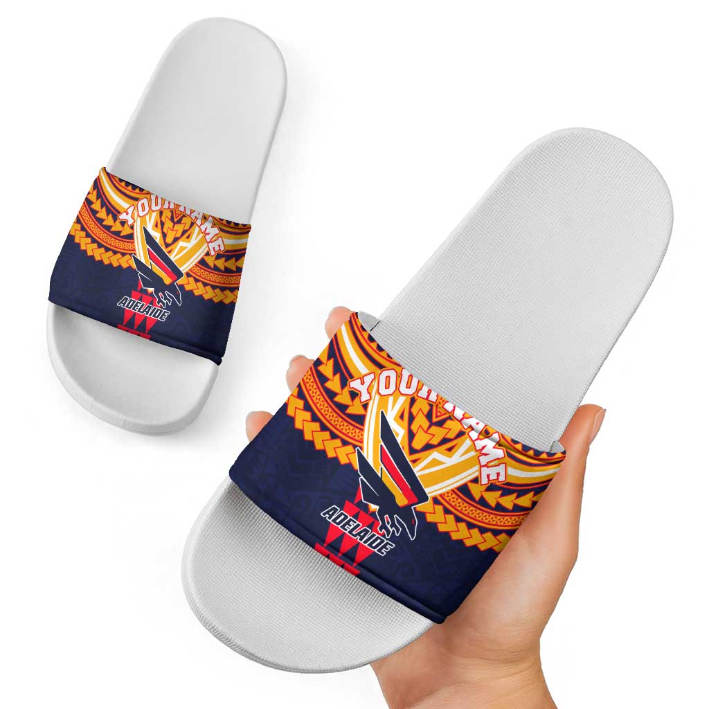 Personalized Adelaide Crows Slide Sandals Polynesian Tribal Pattern Heritage Football