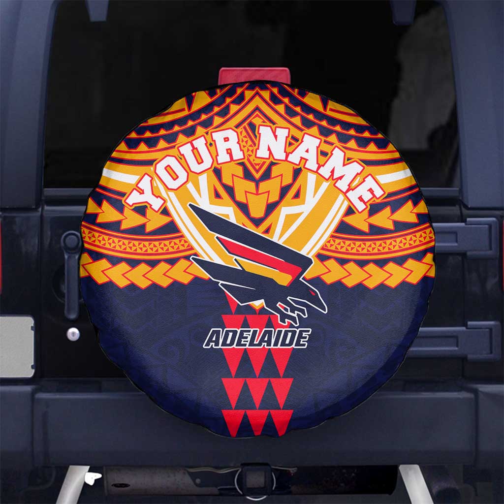 Personalized Adelaide Crows Spare Tire Cover Polynesian Tribal Pattern Heritage Football
