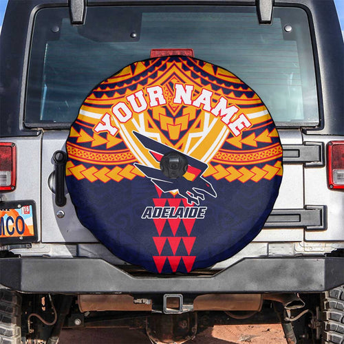 Personalized Adelaide Crows Spare Tire Cover Polynesian Tribal Pattern Heritage Football