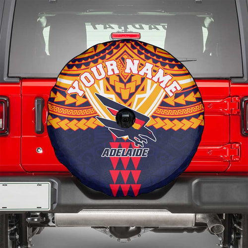 Personalized Adelaide Crows Spare Tire Cover Polynesian Tribal Pattern Heritage Football