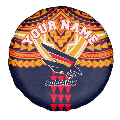 Personalized Adelaide Crows Spare Tire Cover Polynesian Tribal Pattern Heritage Football