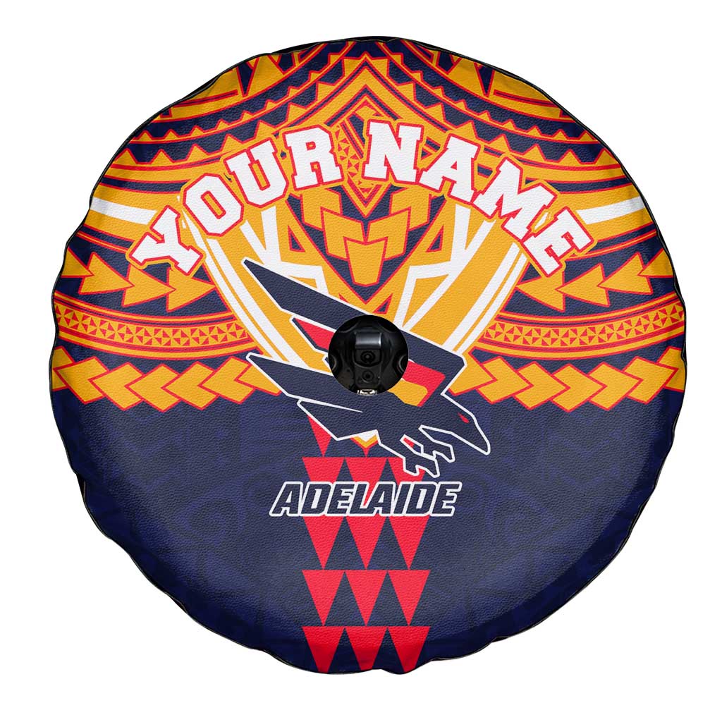 Personalized Adelaide Crows Spare Tire Cover Polynesian Tribal Pattern Heritage Football